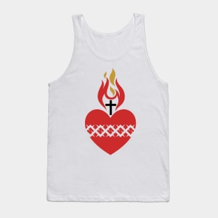 Christian illustration. Sacred Heart of Jesus. Tank Top